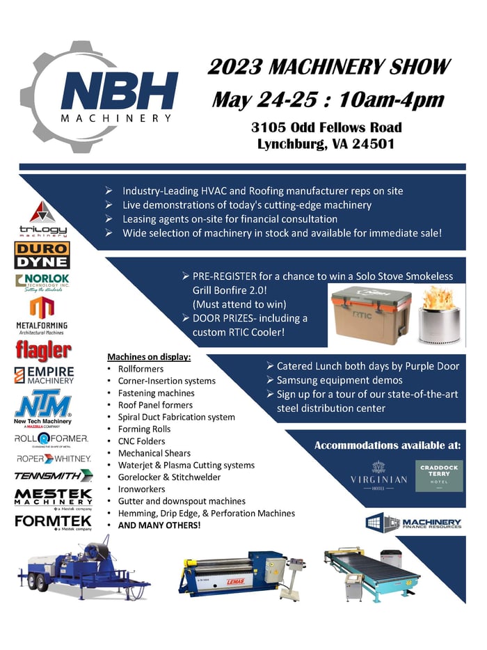 Mestek Machinery Exhibits at NB Handy Machinery Show in Virginia